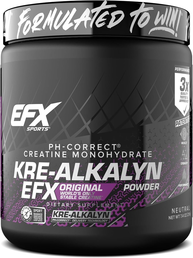 EFX Sports Kre-Alkalyn EFX Powder | pH Correct Creatine Monohydrate Powder Supplement | Strength, Muscle Growth & Performance | 140 Servings (Unflavored) 2
