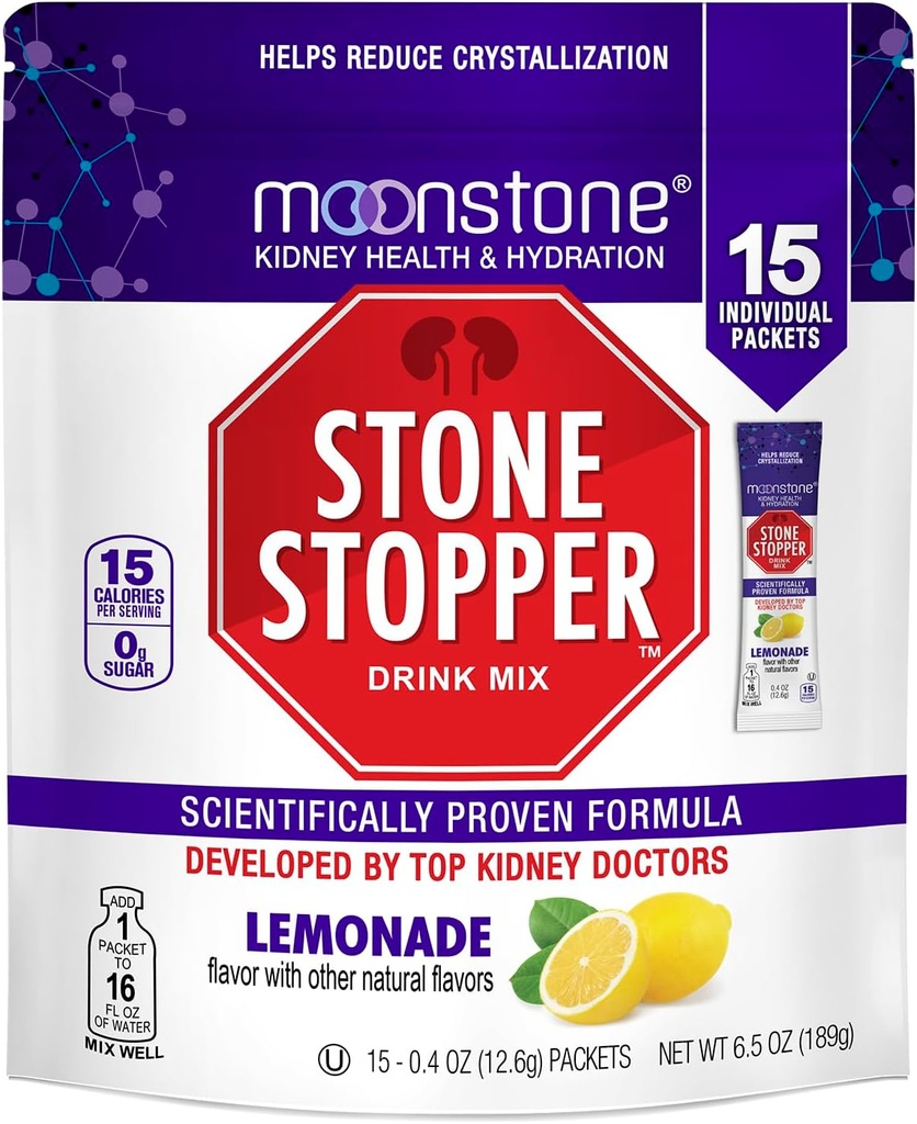 Stone Stopper Drink Mix, Lemonade, Kidney Stone Prevention, Calcium Oxalate Protector, Alkali Citrate Support, Developed by Urologists to Improve Hydration and Support Kidney Health, 15 Day Supply 2