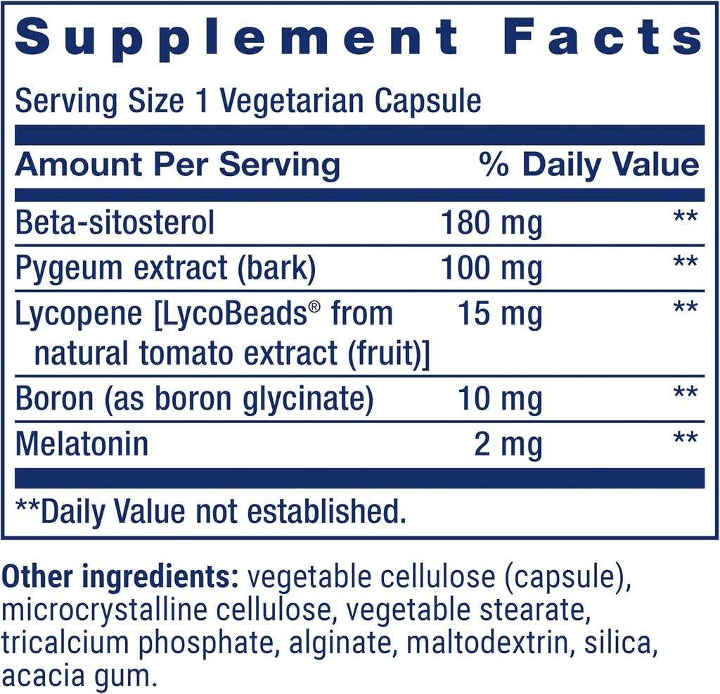 Life Extension Men's Bladder Support, melatonin, beta-sitosterol, lycopene, Nighttime Urination, Sleep Patterns, Prostate Health, Bladder Support, Gluten Free, Non-GMO, Vegetarian, 30 Capsules 4