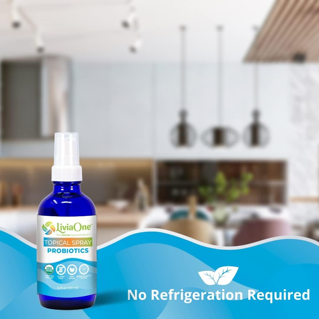 LiviaOne USDA Organic Topical Probiotics for Skin Health | Lactobacillus Acidophilus Probiotic | Gut Health & Immune Support Supplement | Vegan | Non-GMO | Gluten Free | 4 Fl Oz 5