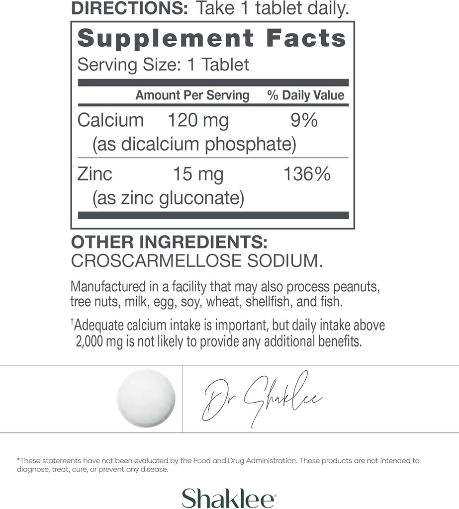 Shaklee - Zinc Complex - Boosts Enzyme Activity, Protein Synthesis - 120 Tablets 4