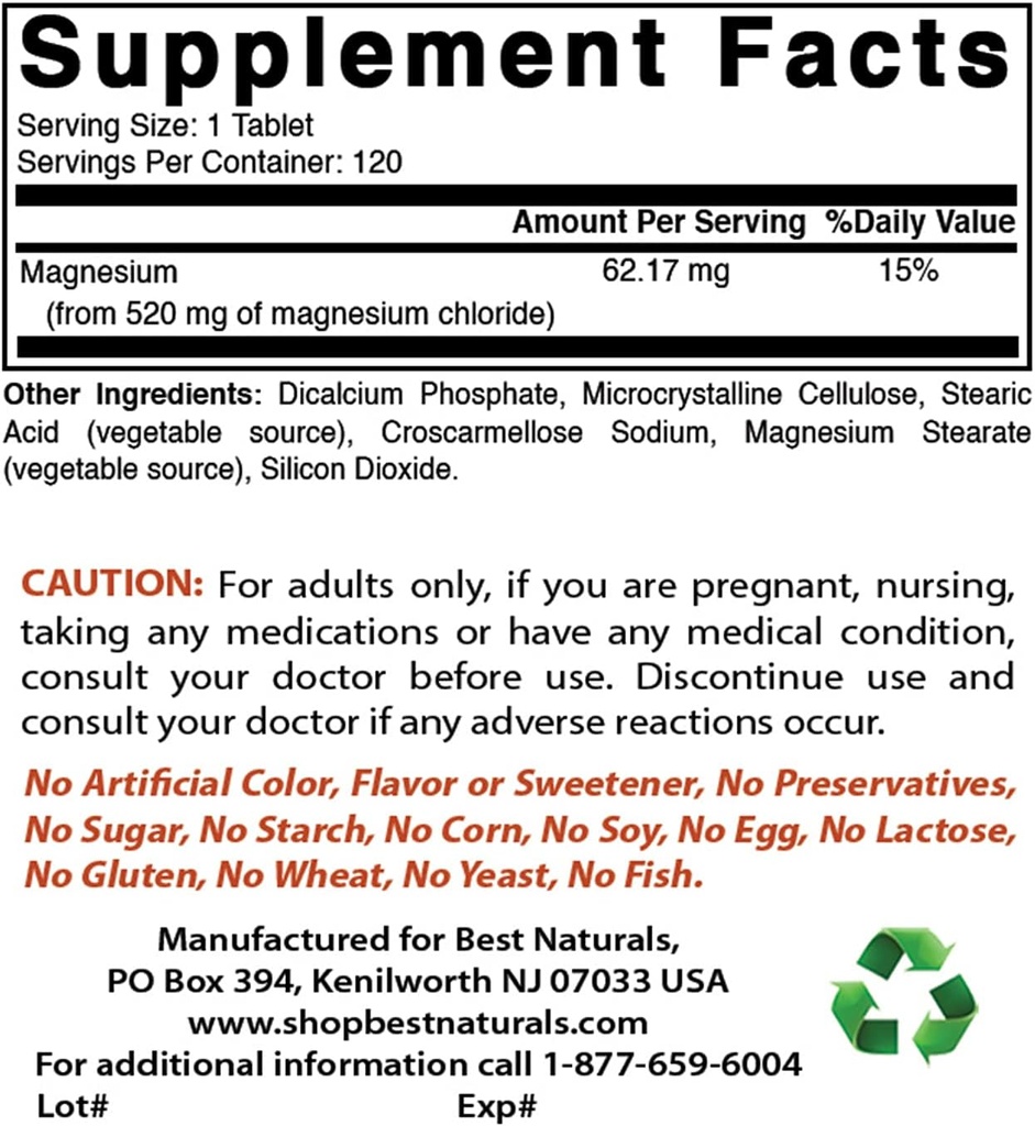 Magnesium Chloride 520 mg & Quercetin 1000 mg 2