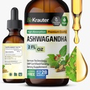 BIO KRAUTER Ashwagandha Liquid Drops - Ashwagandha Supplements for Calmness - Vegan Mood Support Drops - Alcohol & Sugar Free - 4 Fl.Oz. 2