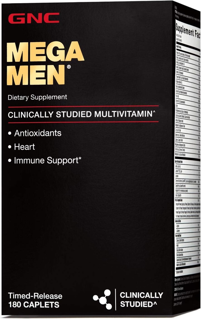 GNC Mega Men Multivitamin, Heart Health, and Immune Support, 180 Count 2