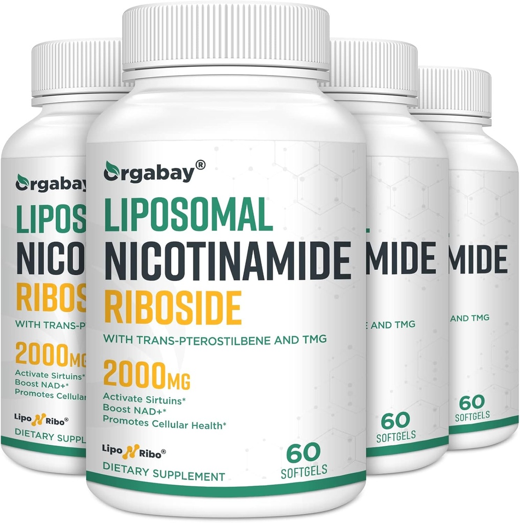 Orgabay Liposomal Nicotinamide Riboside 2000 MG with TMG and Pterostilbene, Boosting NAD+, Support Healthy Aging, 240 Count 2