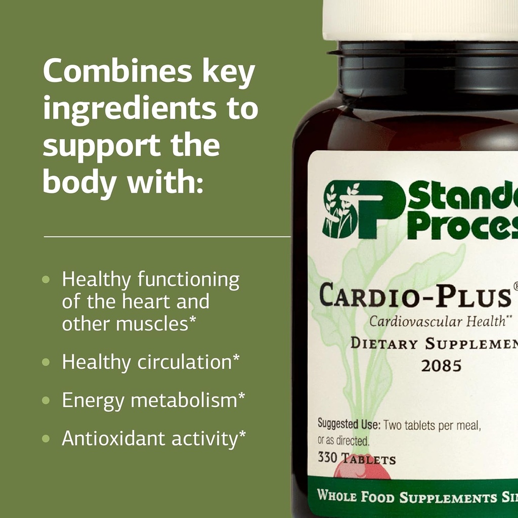 Standard Process Cardio-Plus GF - Supports Heart Health & Circulation - Cardiovascular Support with Vitamins B6, C & E - Includes Niacin & Selenium - Gluten-Free, Non-Dairy & Non-Soy - 330 Tablets 5