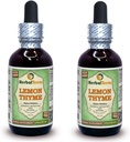 Lemon Thyme (Thymus x Citriodorus) Glycerite, Organic Dried Herb Alcohol-Free Liquid Extract (Brand Name: HerbalTerra, Proudly Made in USA) 2x2 fl.oz (2x60 ml) 2