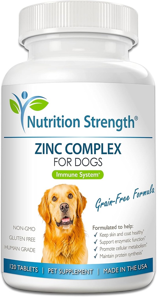 Zinc for Dogs to Support Healthy Skin & Coat, Promote Normal Growth, Balanced Immune Function & Cellular Metabolism, with Biotin, Folate, Selenium & Vitamin E, 120 Chewable Tablets 2