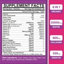 Biotin Gummies for Women and Men, 8 in 1 Organic Formula, Max Strength Biotin and Collagen Gummies with Keratin, Folic Acid & Vitamins, for Hair Growth, Skin and Nails Supplement, Sugar Free,120 Count 3