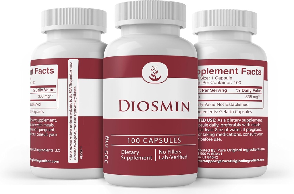 PURE ORIGINAL INGREDIENTS Diosmin (365 Capsules) No Magnesium Or Rice Fillers, Always Pure, Lab Verified 5