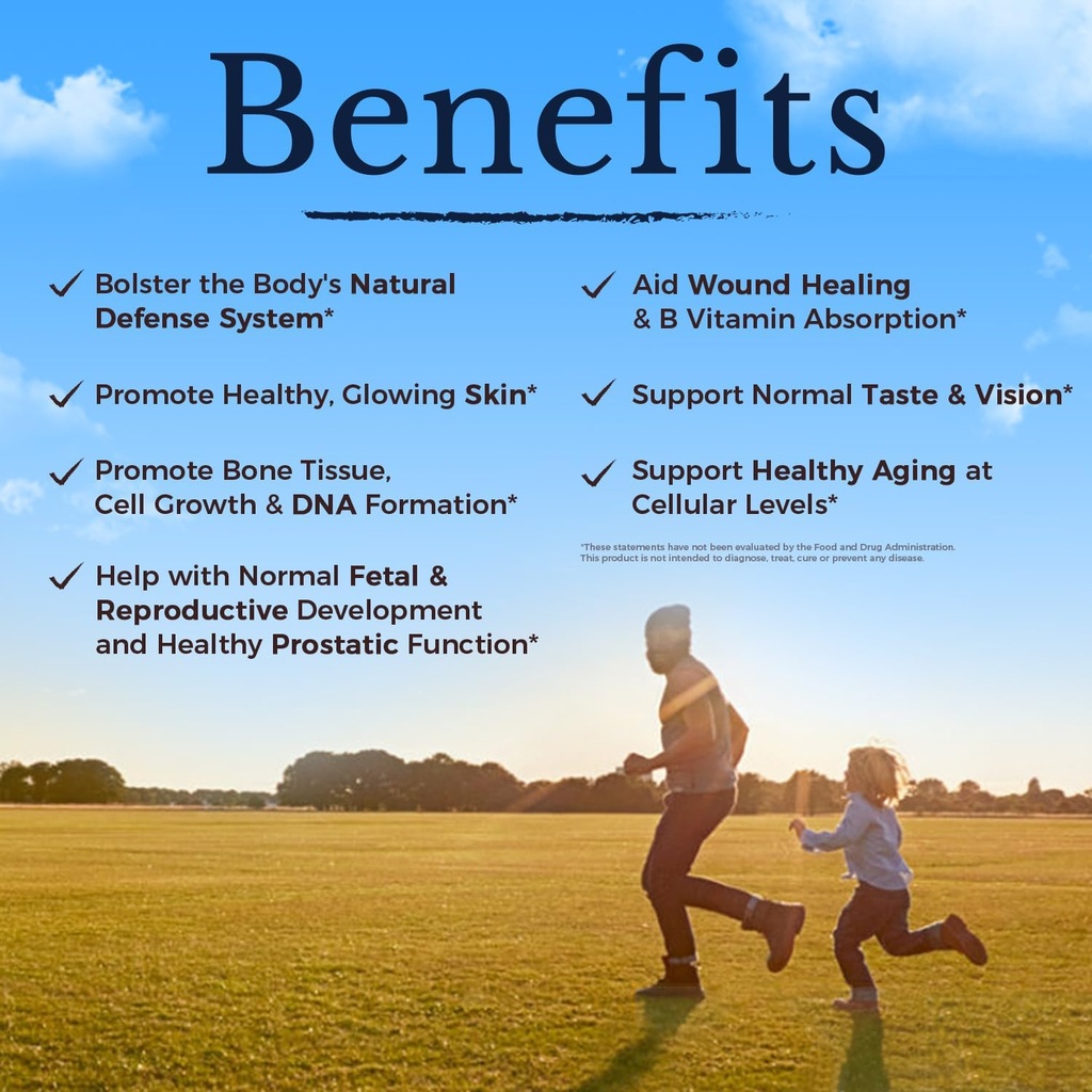 Vitalitown Chelated Zinc 50 mg, Zinc Picolinate & Gluconate, 60 Veggie Capsules, Well-Absorbed, Immune System, Healthy Skin & Development, Vegan, NO Gluten, Non-GMO 6