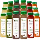 3 Day Protein Juice Cleanse by Raw Fountain, All Natural Raw Detox Cleanse, Cold Pressed Fruits, Vegetables, Vanilla and Chocolate Flavor, Tasty and Energizing, 18 Bottles 12oz, 3 Ginger Shots 2