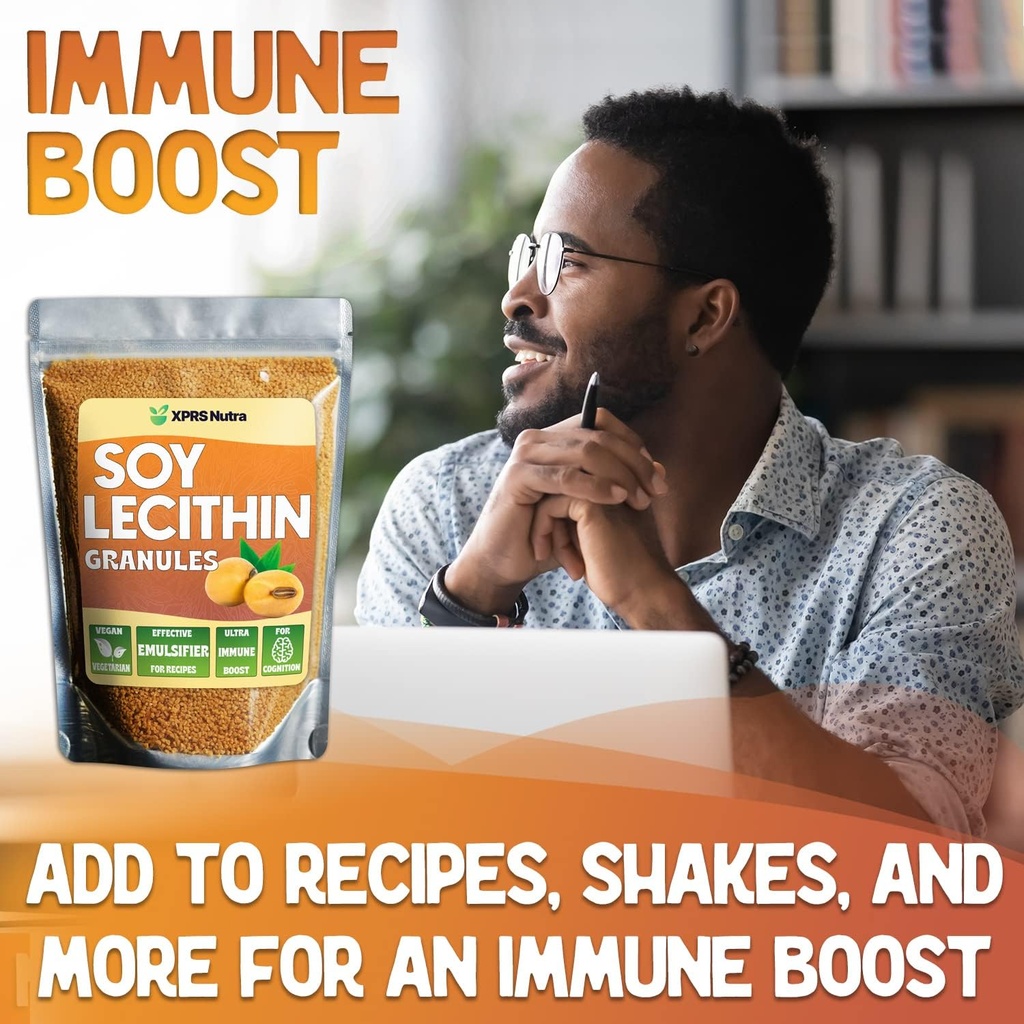XPRS Nutra Soy Lecithin Granules Non GMO - Lecitina de SOYA - 100% Pure Soy Lethicin Granules - Premium SOYA Lethicin Granules - Food Grade Fat Emulsifier Suitable for Baking (16 Ounce) 6