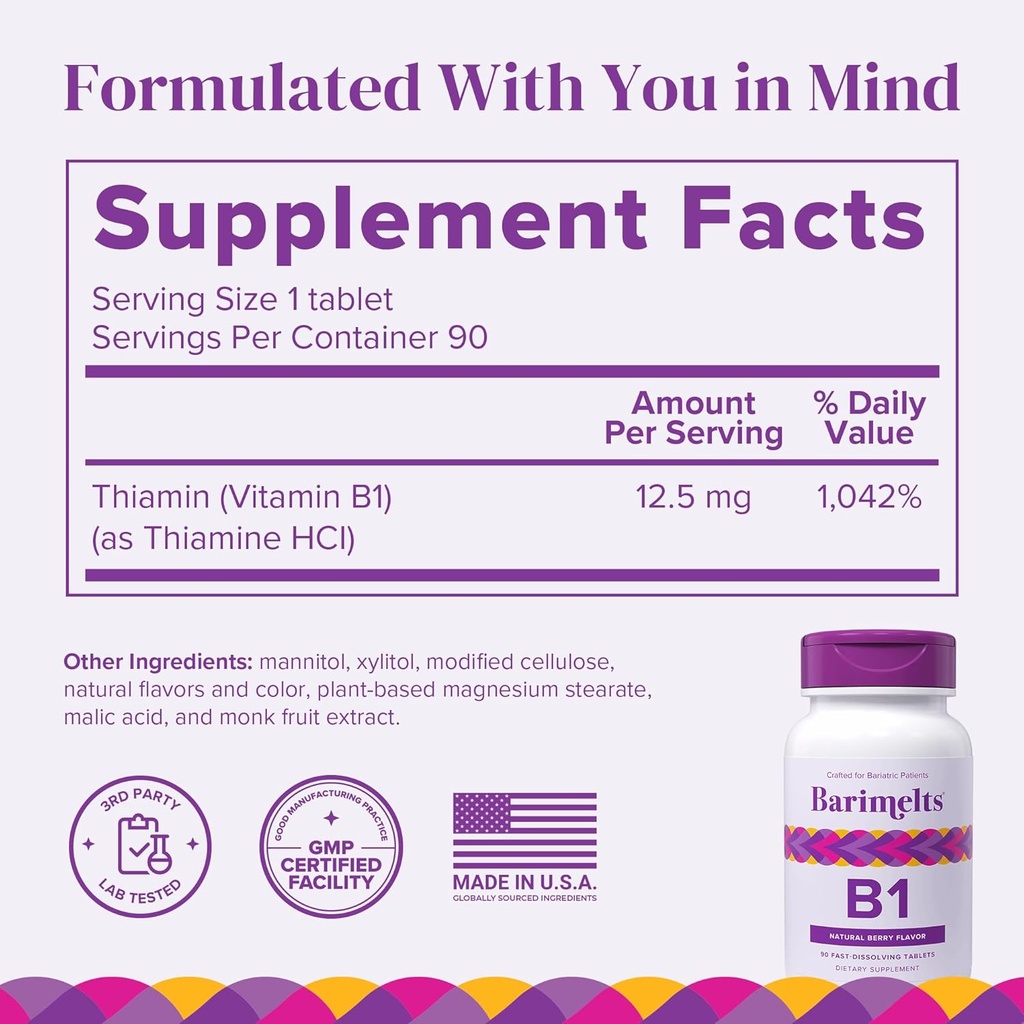 BariMelts Bariatric Feel-Good Pack - Multivitamin with Iron, Biotin, and Vitamin B1 3