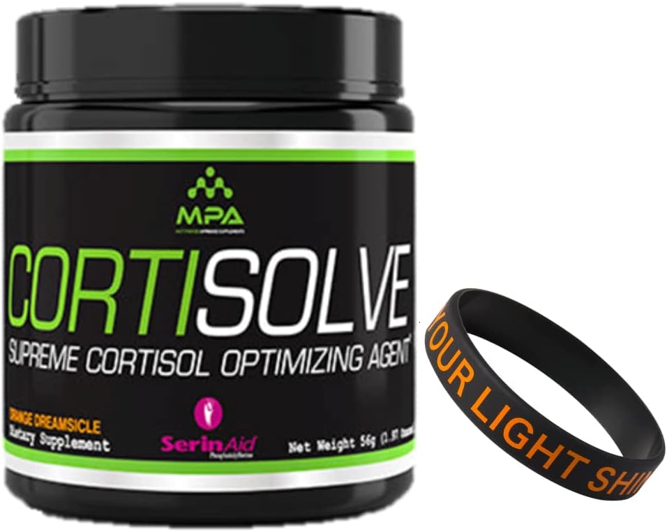 MPA Supps CortiSolve - Supreme Cortisol Optimizing Agent SerinAid Supplements - Bundle with a Motivational Wristband Bracelet to Motivate and Support You - 28 Servings (Orange Dreamsicle) 2