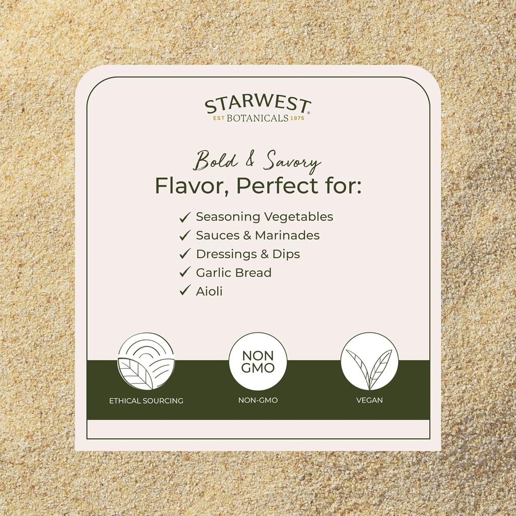Starwest Botanicals Dried Organic Garlic Granules - Granulated Garlic Seasoning for Cooking, Herb for Rubs, Bread, Vegetables, & Meat, Aromatic & Flavorful, Certified Kosher, Non-GMO - Bulk 1 lb Bag 4
