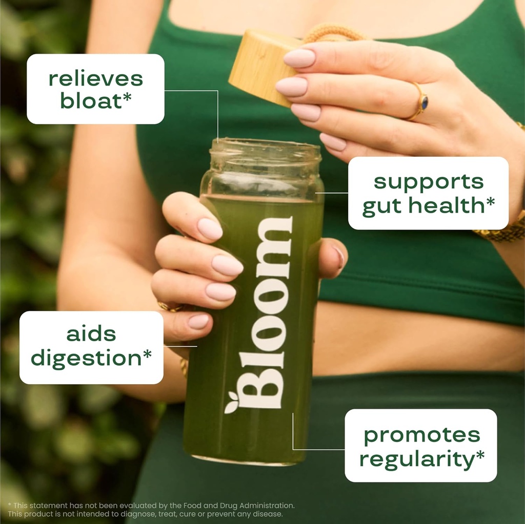 Bloom Nutrition Superfood Greens Powder Stick Packs, Digestive Enzymes with Probiotics and Prebiotics, Gut Health, Bloating Relief for Women, Chlorella, Green Juice Mix, 18 SVG, Tropical Variety 3