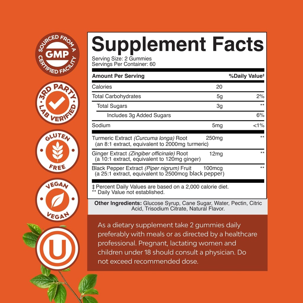 Bundle of G-Curve Breast and Butt Enhancer Pills May Support Voluptuous Curves and Turmeric Gummies for Adults Peach Flavor - Extra Strength Joint Support Gummies with Turmeric Curcumin 4