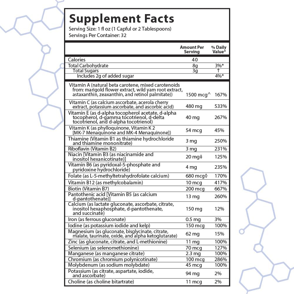 Drucker Labs Organic Liquid Multivitamin for Kids, Immune Support, Non GMO, Dairy Free, Gluten Free, Magnesium, Vitamin A,C,E, Zinc, (32 oz., Fruity Raspberry) 5