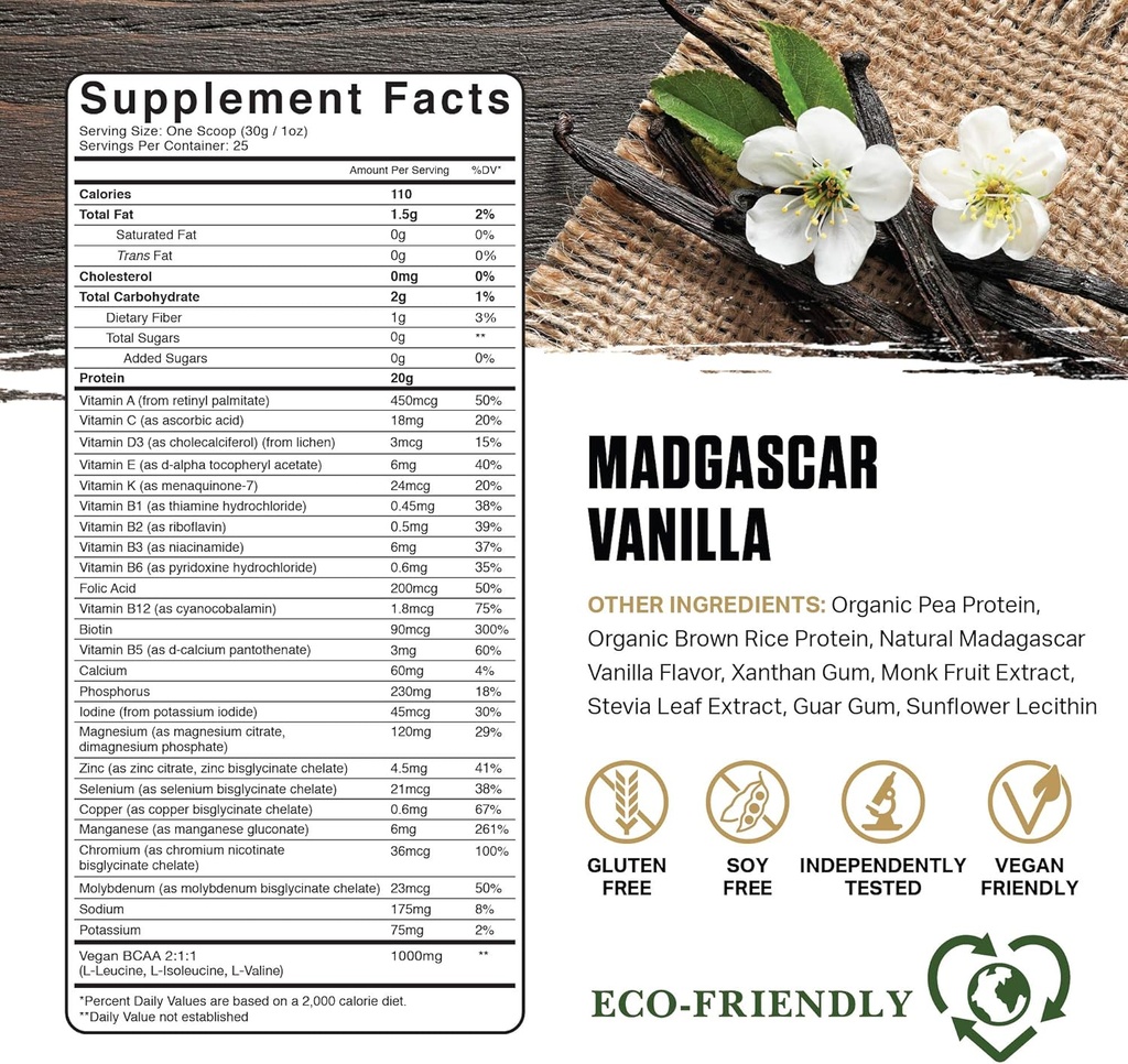 Ambrosia Planta - Premium Plant-Based Protein | Vegan & Keto Friendly | Gourmet Flavors with No Bloating or Stomach Upset | Gluten & Soy Free | No Added Sugar | 25 Servings | Vanilla 3