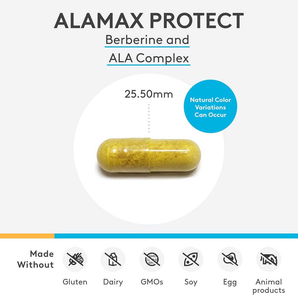 XYMOGEN ALAmax Protect - Berberine and ALA Supplement Complex - Alpha-Lipoic Acid with Berberine HCI + Biotin to Help Support Cardiometabolic Health (120 Capsules) 4