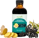 Ginger Elderberry Immune Defense Syrup with Echinacea, Vitamin C, Honey - Organic Super Premium Liquid - 100% Pure Ingredients - Natural Immunity Support Supplement (4 fl oz) 2
