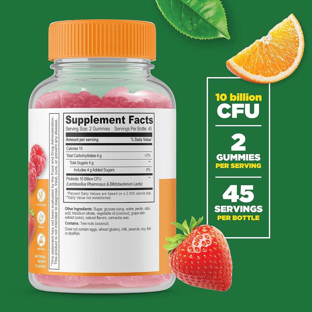 Lifeable Men's Probiotic 10 Billion + Probiotic 2 Billion CFU, Gummies Bundle - Great Tasting, Vitamin Supplement, Gluten Free, GMO Free, Chewable Gummy 3