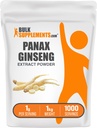 BulkSupplements.com Ginseng Root Extract Powder - Panax Ginseng Supplement, Herbal Supplement - Vegan & Gluten Free, 1g per Serving, 1kg (Pack of 5) (11 lbs) 2