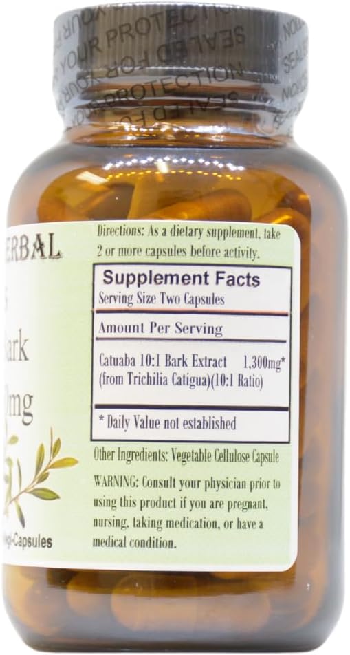 Barlowe's Herbal Elixirs Catuaba | 10:1 Extract | 650mg Per Capsule | Traditional Vitality Herb | 60 Vegan Capsules | Non-GMO, Stearate-Free, Glass Bottled 3