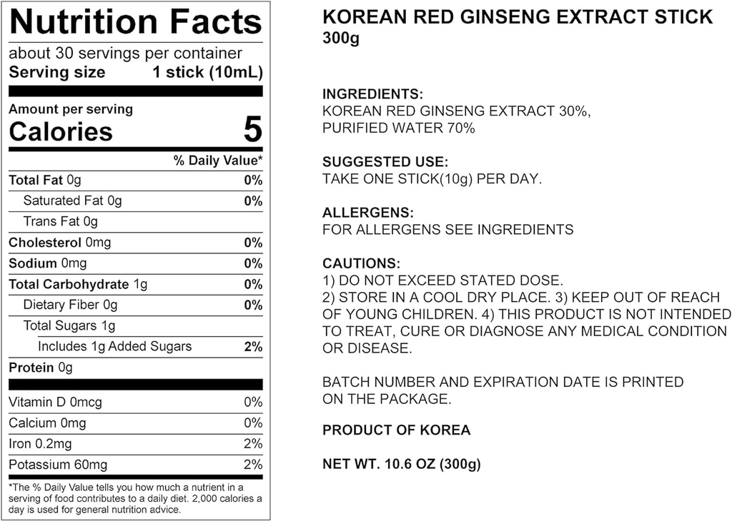POCHEON KOREAN RED GINSENG Extract Stick, 30% Ginseng Extract, Single Serving Packs - 30 Sticks (10ml x 30), Natural Immune Support 3
