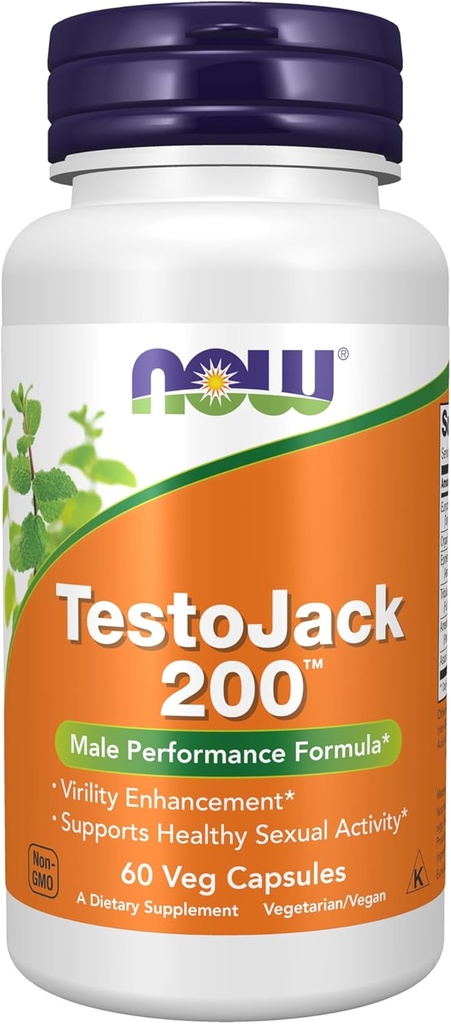 NOW Foods Supplements, TestoJack™ 200 with Tongkat Ali, Tribulus, Maca and Horny Goat Weed, 60 Veg Capsules 2
