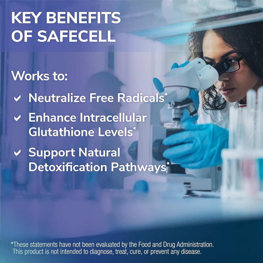 Tesseract Medical Research SafeCell S-Acetyl Glutathione Supplement for Cellular Health Support, Powerful Antioxidant to Help Neutralize Free Radicals, Hypoallergenic, 300mg, 60 Vegetarian Capsules 5