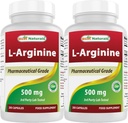 Best Naturals L-Arginine 500mg 250 Capsules (250 Count (Pack of 2)) 2