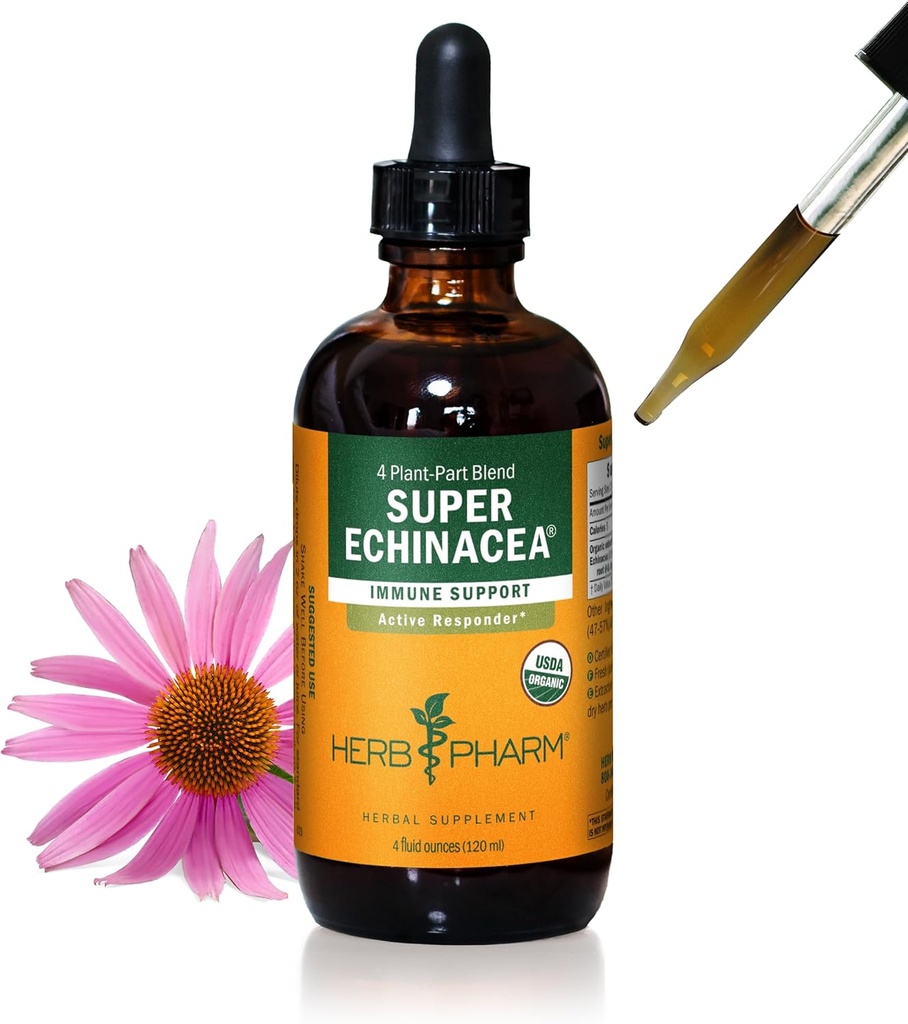 Herb Pharm Certified Organic Super Echinacea Liquid Extract for Active Immune System Support - 4 Oz 2
