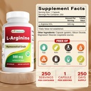 Best Naturals L-Arginine 500mg 250 Capsules (250 Count (Pack of 2)) 3