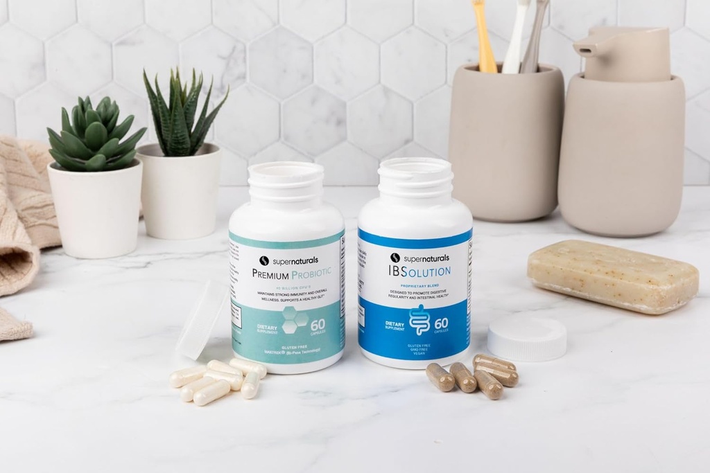 IBSolution Gut Health Bundle - All Natural Gut Health Support & Premium Probiotics w/ 40 Billion CFU for Support of Irregular Bowels, Bloating, Constipation, Gas, Abdominal Pain - 2 Pack (120 Caps) 4