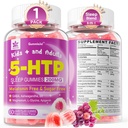 5HTP Gummies for Adults & Kids 8+, Melatonin Free Gummies with Magnesium Glycinate, GABA, L-Glycine, Ashwagandha, Vitamin B6 for Delicious Zzzs, Brain & Muscle Relaxation, 0 Sugar 60 Count (Pack of 1) 2