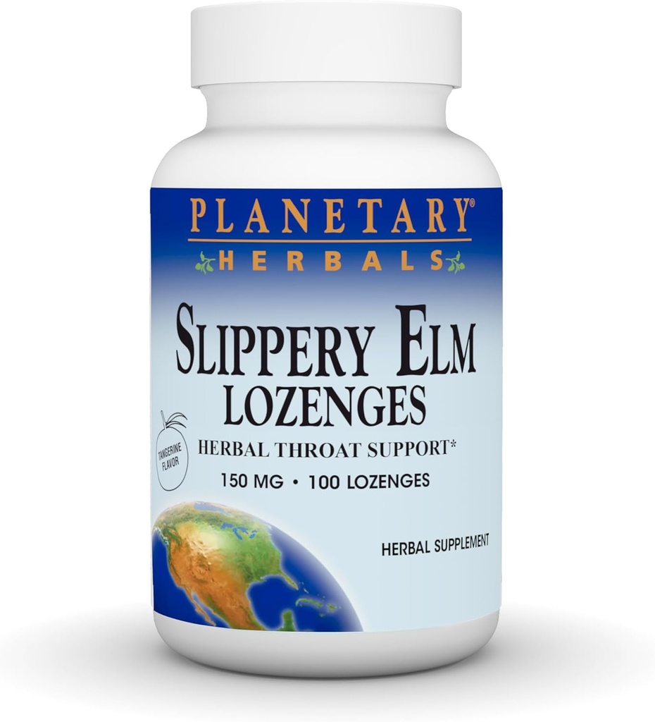 Planetary Herbals Slippery Elm Tangerine Lozenges, Herbal Throat Support, 100 Lozenge 2