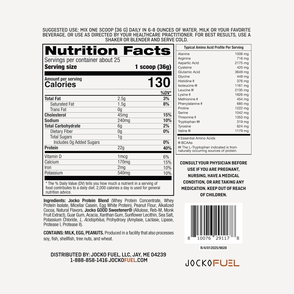 Jocko Fuel Mölk Whey Protein Powder 22g Low Sugar Monk Fruit Blend - Muscle Recovery & Growth, Packaging May Vary (31 Servings, Chocolate Peanut Butter) 4