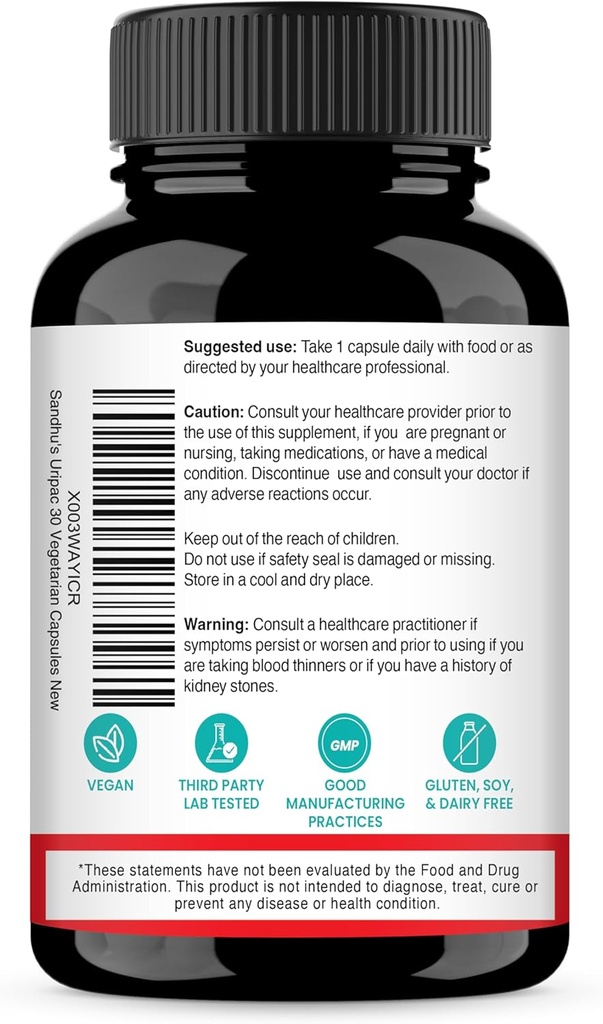 Sandhu's Uripac 36mg PACs clinically Proven 35 Capsules with 9X High Strength Cranberry Extract | Supports UTI Avoidance, Kidney Cleanse Detox and Repair| All Natural and Sugar Free Pills for Women 5