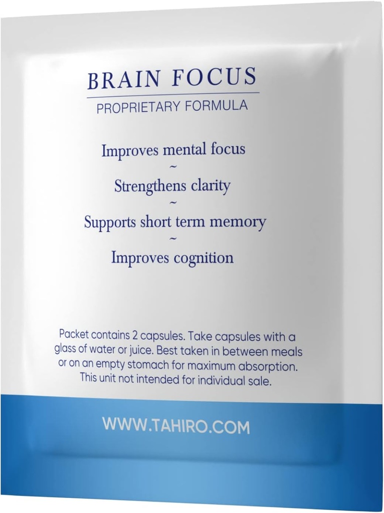TAHIRO Brain Focus Supplement – Brain Supplements for Memory and Focus – Natural Brain Support Supplement with Gingko Biloba, Panax Ginseng, Herbal Extracts – Non-GMO Vegan Brain Booster – 28-Packets 3
