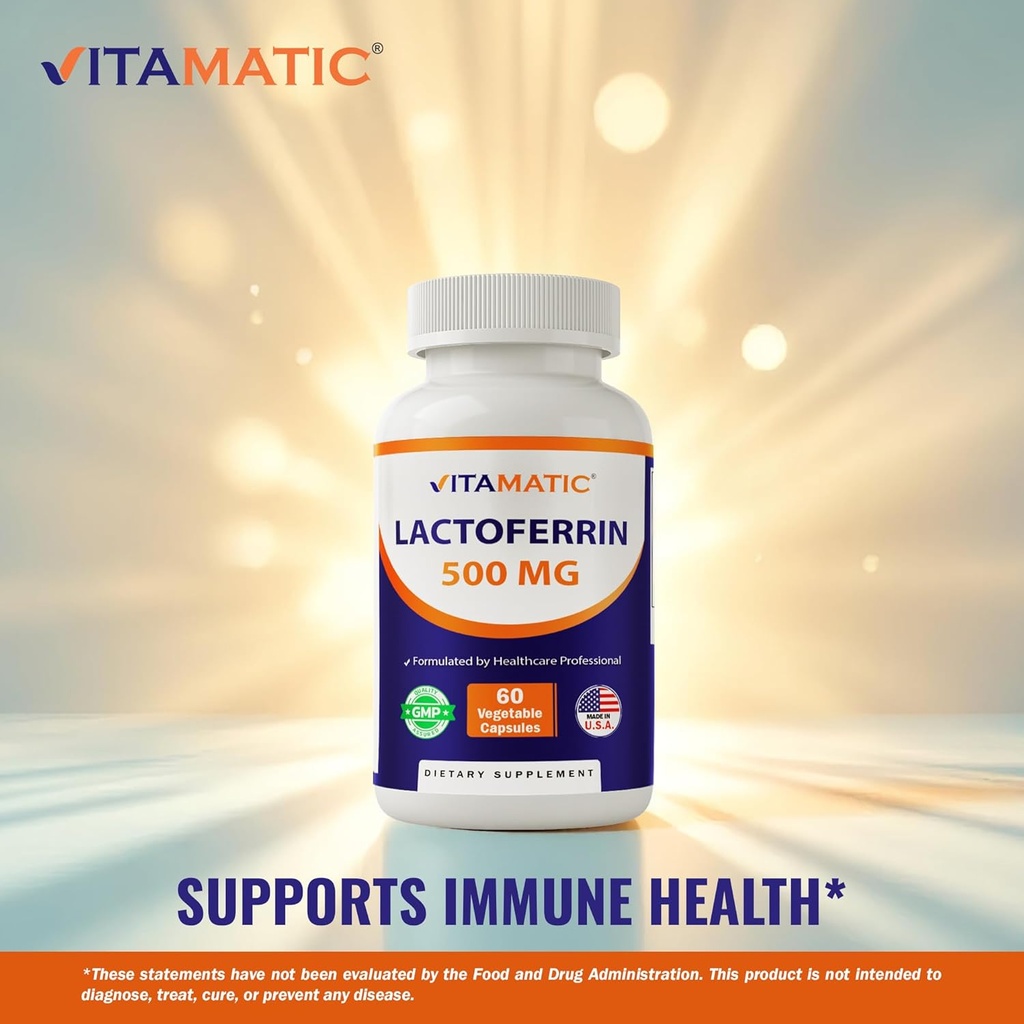 Vitamatic Lactoferrin 500mg – 60 Vegetable Capsules Promotes Healthy Immune Function 5