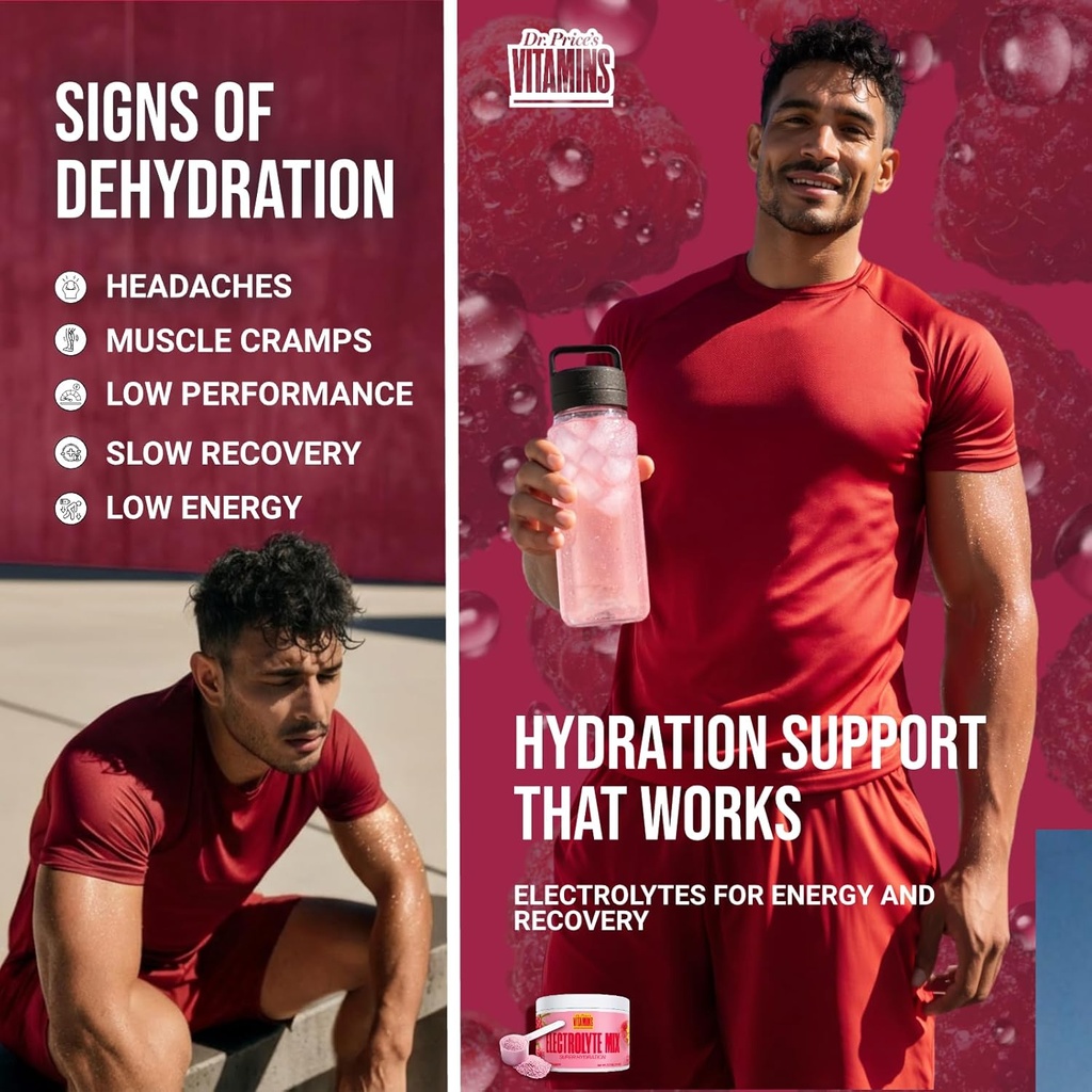Dr. Price’s Electrolyte Mix | Sugar-Free Hydration Powder with 72+ Trace Minerals | No Sugar, Fast-Dissolving Electrolytes Powder Packets | Raspberry, 90 Servings 5