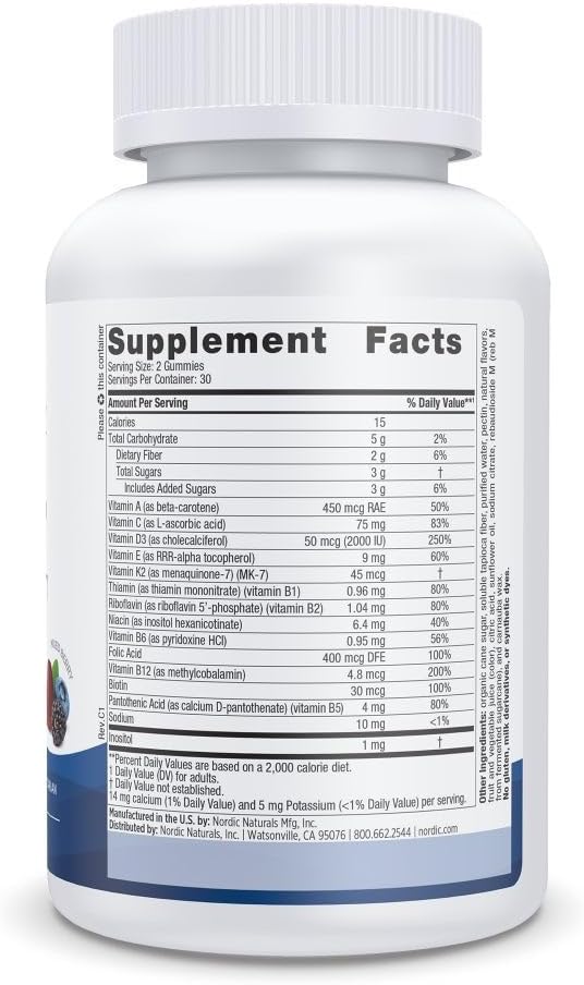 Nordic Naturals Women's Multivitamin Gummies, Mixed Berry - 60 Gummies - Support for Healthy Skin, Hair, Bones, Energy & Immunity - Non-GMO, Vegetarian - 30 Servings 3