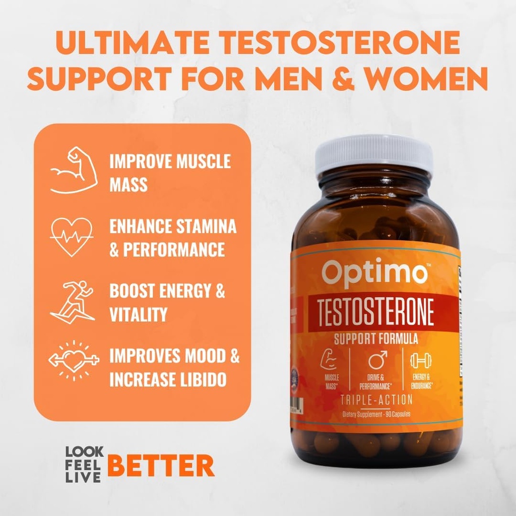 Testosterone Booster Supplement for Men & Women 9 Key Ingredients Tongkat Ali, Tribulus, Fenugreek, Ashwagandha, Maca, Boron, Zinc, VIT D, DAA - 90 Capsules 4