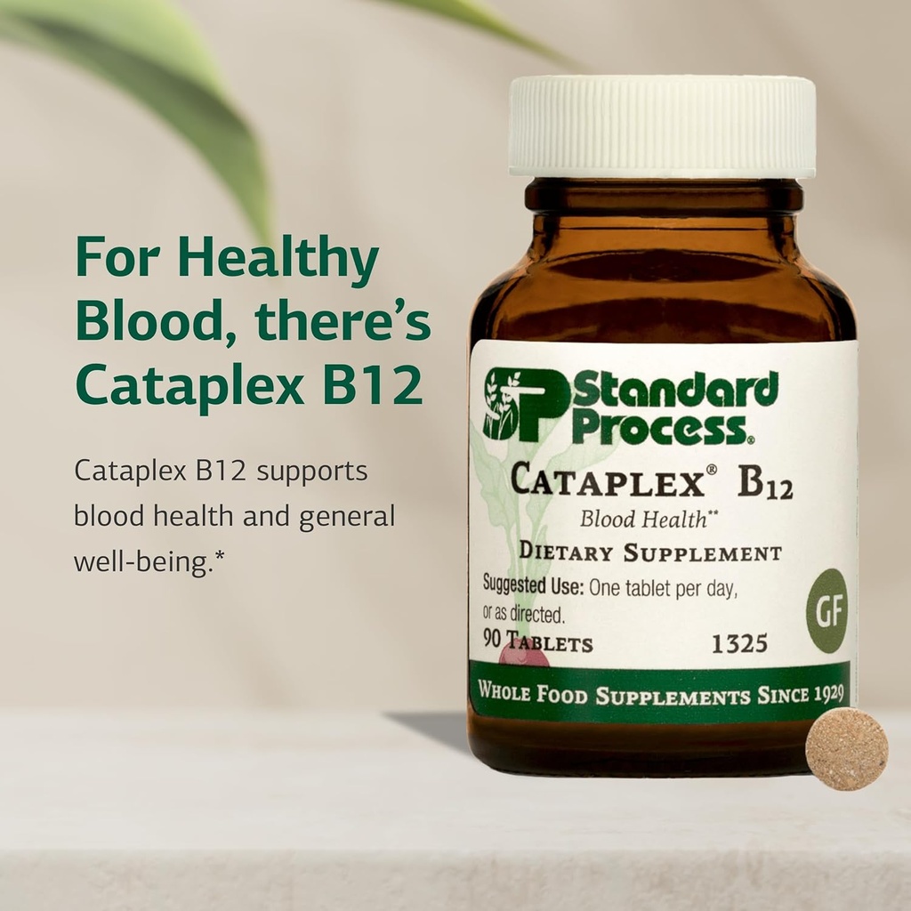 Standard Process Cataplex B12 - Vitamin B12 Supplement for Blood Health Support & Nervous System Function - B12 Vitamin Supplement for Well-Being - Gluten-Free, Non-Dairy & Non-Soy - 90 Tablets 4