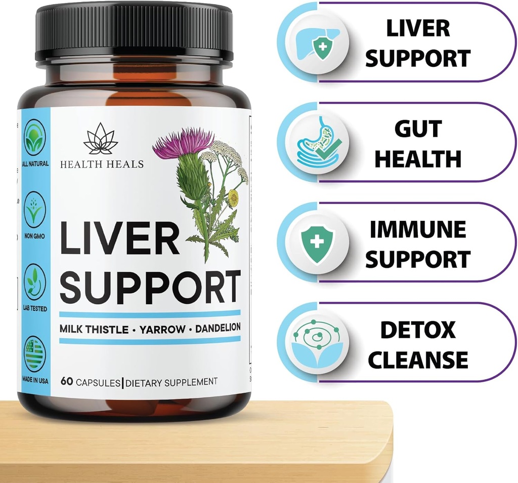 Liver Cleanse & Repair Formula - Herbal Liver Support Supplement with Milk Thistle Dandelion Root Turmeric, Artichoke Extract for Liver Health - 120 Count 5