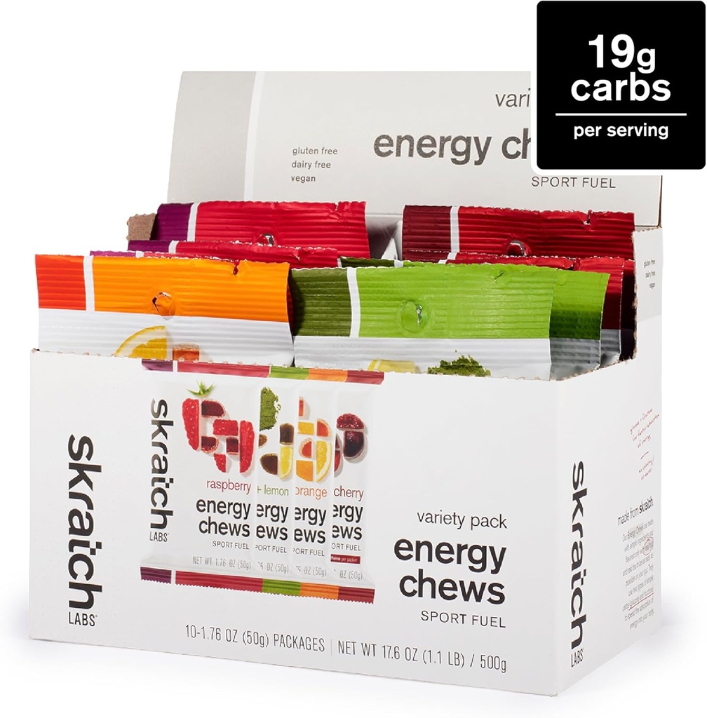 Skratch Labs Energy Chews | Gummies for Running, Cycling, and Sports Preformance | Gel Alternative | Variety Pack (10 Pack) | Gluten Free, Vegan 3