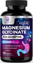 Magnesium Glycinate Chelated for Max Absorption - Supports Bone, Muscle, Nerves & Heart Health, Nature's Sleep and Stress Support, Best Magnesium Supplement Pills for Whole Body Support - 120 Tablets 2