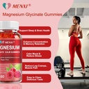 Magnesium Gummies 600mg per Serving-Magnesium Glycinate 400mg and Magnesium Malate 200mg,Sugar Free Magnesium Potassium Supplement for Calm Mood, Muscle, Bone & Energy Support,120 Raspberry Gummies 5